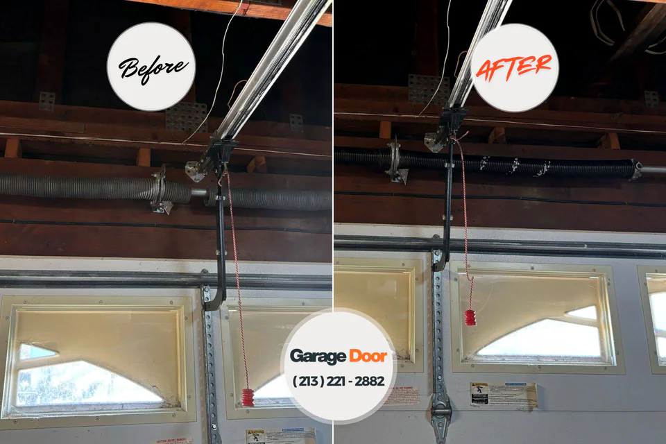 Before and after: garage door repair Federalsburg, MD